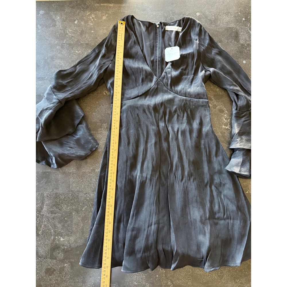 Altar'd State Ruffle Bell Sleeve Mini Dress Black M Dark Romantic Holiday Party - Picture 9 of 11